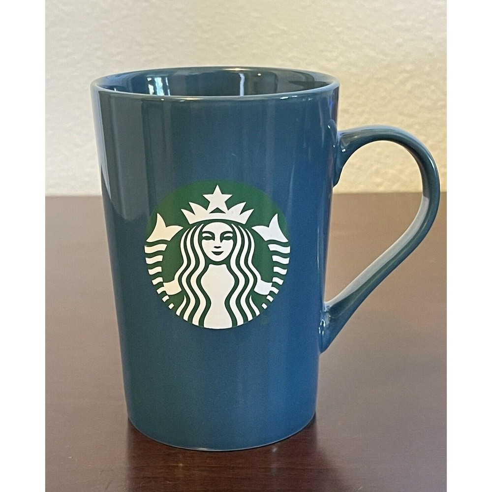Starbucks Coffee Tea Cup Mug Blue Teal Glossy Logo, Size- 11oz